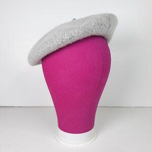 NWT Francesca's K.I.T by EG Wool Beret Gray French Coquette Girl OSFM
